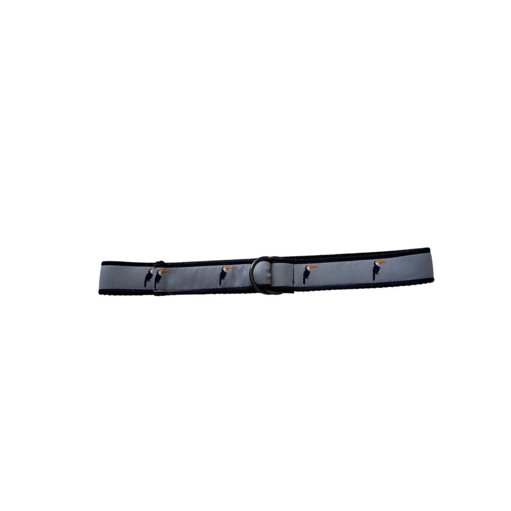 Janie & Jack Blue Webbed Toucan Print D-Ring Belt